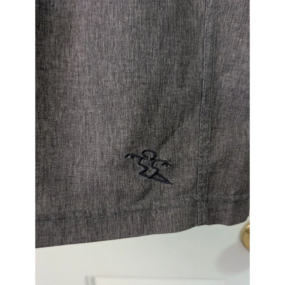 Da Hui Chino Board Shorts Mens 40 Heather Gray Surf Swim Trunks Stretch Logo